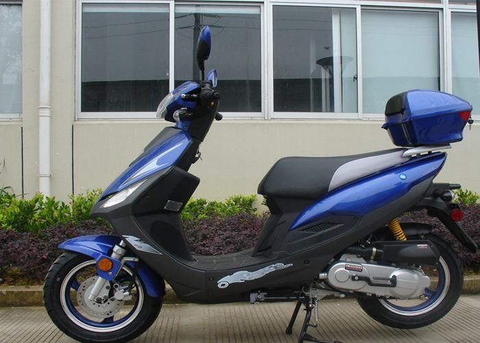 Aluminum Frame  Adult Motor Scooter 12V 7A  Blue 50cc Motor Scooter With Headlight