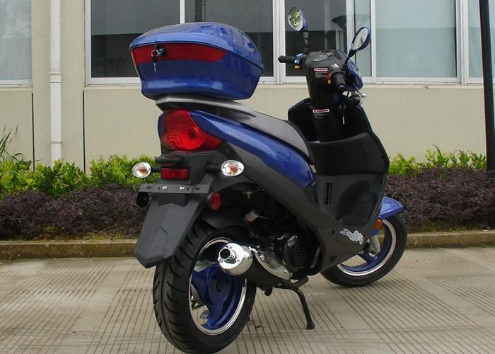 Aluminum Frame  Adult Motor Scooter 12V 7A  Blue 50cc Motor Scooter With Headlight