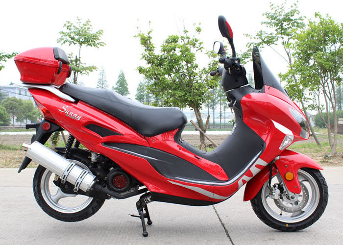 Four Colors Gas Moped Scooter With Windshield CVT , Fast Speed Motor Scooter 150cc