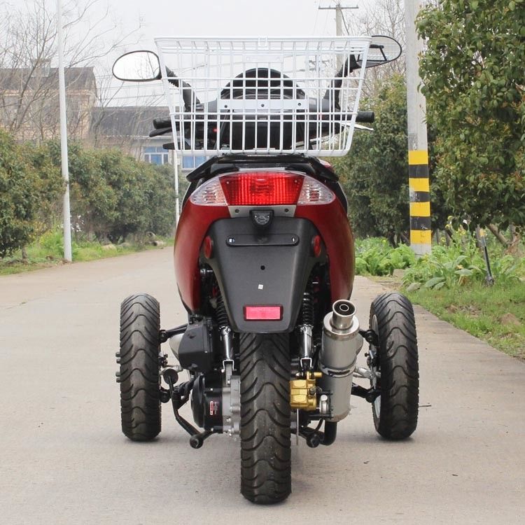 Air Cooled 50cc Adult Tri Wheel Motorcycle Single Cylinder 4 Stroke With Rear Box