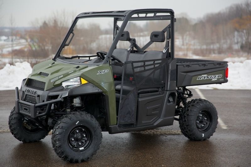 Polaris Ranger Xp 900 Sage Green Gas Utility Vehicles With Windshield And Doors