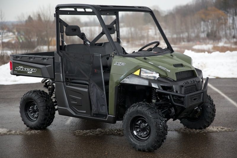 Polaris Ranger Xp 900 Sage Green Gas Utility Vehicles With Windshield And Doors