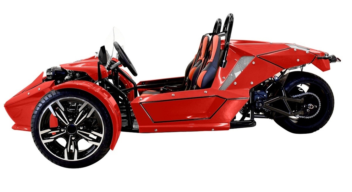 Tri Wheel Motorcycle E-Spider 72V Trike Powerful 3000w Mid Drive Motor With Lithium Battery
