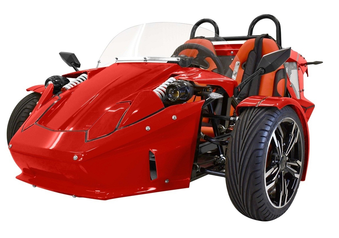 Tri Wheel Motorcycle E-Spider 72V Trike Powerful 3000w Mid Drive Motor With Lithium Battery