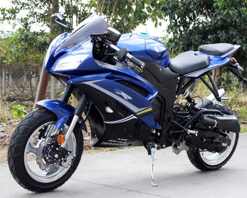 Single Cylinder 200cc Street Legal Motorcycle 4 Stroke Air Cool CVT With Key Start System