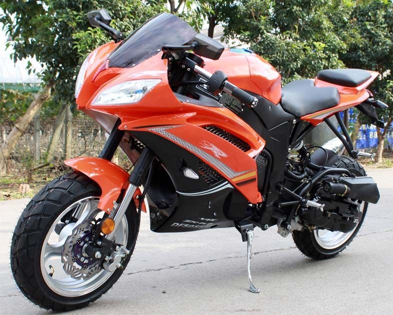 Single Cylinder 200cc Street Legal Motorcycle 4 Stroke Air Cool CVT With Key Start System